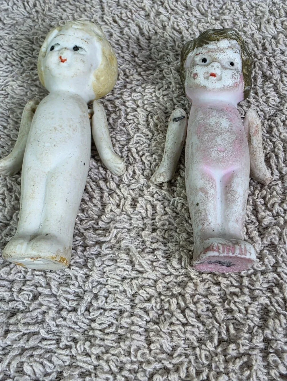 Porcelain Frozen Charlotte Dolls - White and Pink - Picture 4 of 10
